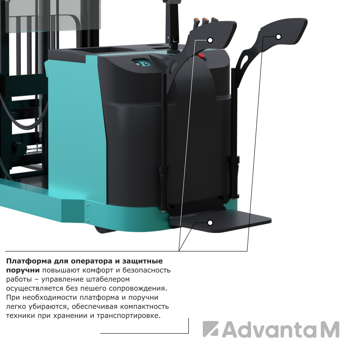 Штабелер с выдвижной мачтой (мини-ричтрак) PROLIFT PRO MRV 2060 li-ion - 2