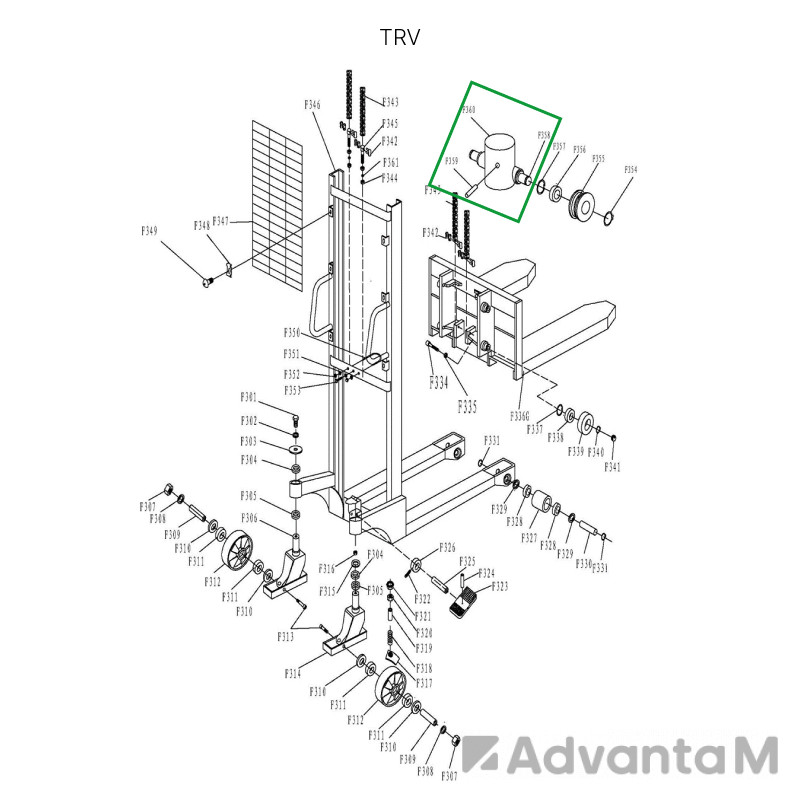 Крестовина  гидроузла в сборе для TRV1530  - 1