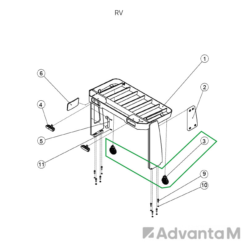 Фара поворотная для ричтрака RV (24V)  - 1