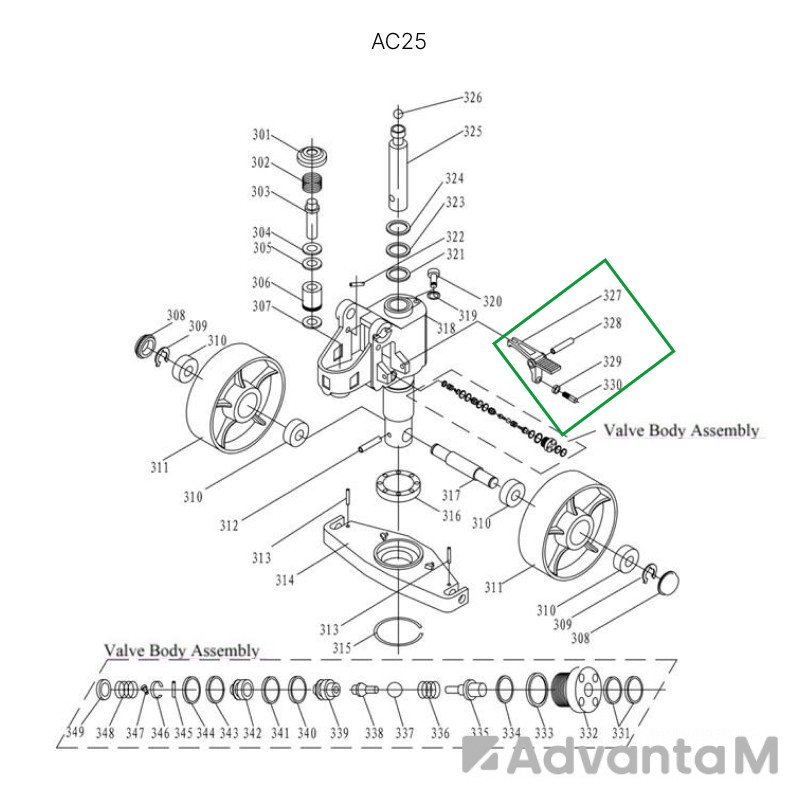 Коромысло спуска для гидравлических тележек AC25  - 1