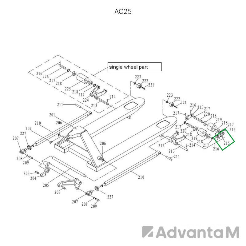 Соединительная пластина подвильных роликов гидравлических тележек AC25  - 1